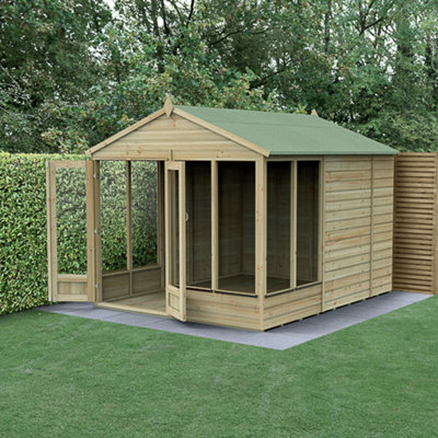 Beckwood Apex Summerhouse 8x10 - Double Door - 6 Windows