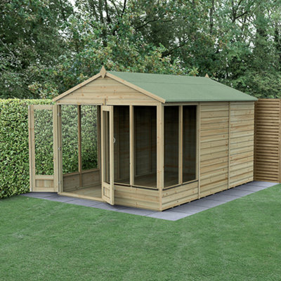 Beckwood Apex Summerhouse 8x12 - Double Door - 6 Windows