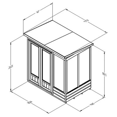 Beckwood Pent Summerhouse 6x4 - Double Door - 5 Windows