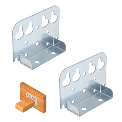 Bed Centre Rail U Shaped 80mm Support Brackets for Wooden Centre Rails