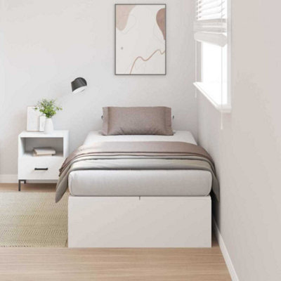 Bed Frame with Storage White 90 x 200 cm Engineered wood