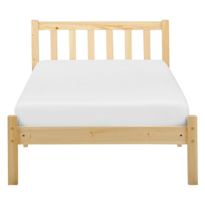 Bed Pine Wood FLORAC 90 x 200 cm (EU Single) Light Brown