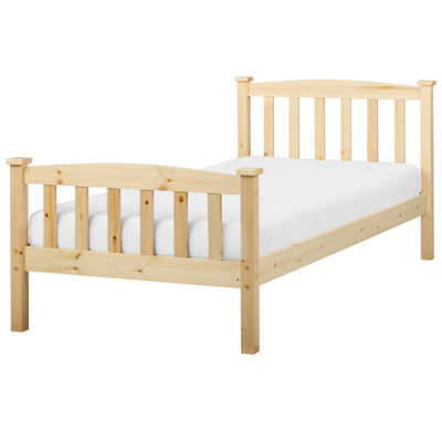 Bed Pine Wood GIVERNY 90 x 200 cm (EU Single) Light Brown