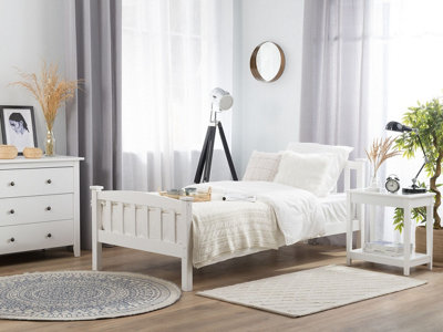 Bed Pine Wood GIVERNY 90 x 200 cm (EU Single) White
