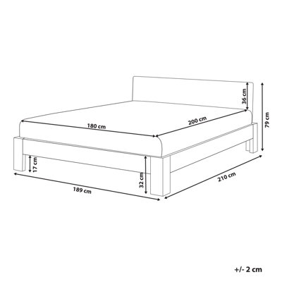 Bed Pine Wood ROYAN 180 x 200 cm (EU Super King) White