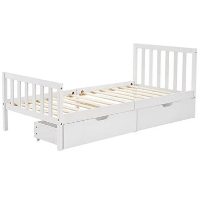 Bed Storage Drawer Under Bed Storage For Cot Wooden Beds White Set of 2 ...