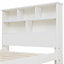 Bed with Shelves, White Wooden Storage Bed, Underbed Drawer - 3FT Single (90 x 190 cm)
