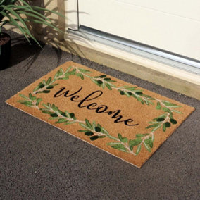 Bedale PVC Backed Printed Welcome Outdoor Coir Doormat 75 x 45cm