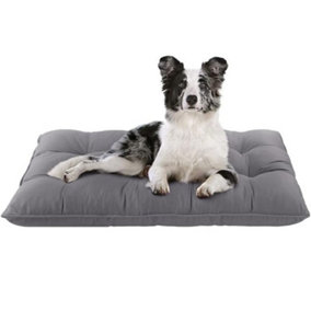 Bedbric 86 x 56 CM Washable Hypoallergenic Fluffy Small Dog Bed - Grey Dog Bed with Waterproof Finish