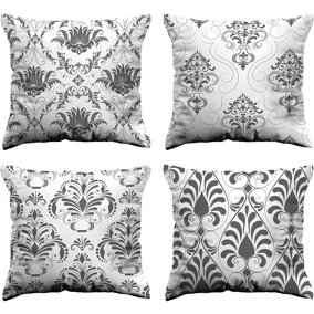 Bedbric Grey Cushion Covers Set of 4 (40 x 40 CM). Washable Decorative Throw Pillow Covers with Hidden Zipper.