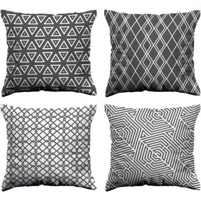 Bedbric Grey Cushion Covers Set of 4 (40 x 40 CM). Washable Decorative Throw Pillow Covers with Hidden Zipper.