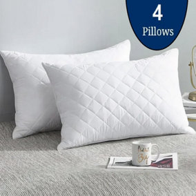 Bedbric Pillows 4 Pack Bed Pillow & Hotel Pillows Quilted Side Sleeper Pillow