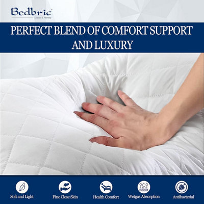 Bedbric Pillows 4 Pack Bed Pillow & Hotel Pillows Quilted Side Sleeper Pillow