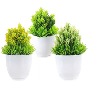 Bedbric Set of 3 Artificial Plants Green Ambience Indoor Outdoor Decor for Bedroom Office Home