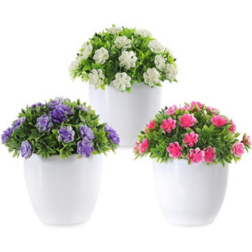 Bedbric Set of 3 Artificial Plants Warm Ambience Indoor Outdoor Decor for Bedroom Office Home