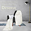 Bedbric Throws for Sofas Large Cozy Blankets and Throws 400 GSM Double Bed Throw Ivory White Blanket