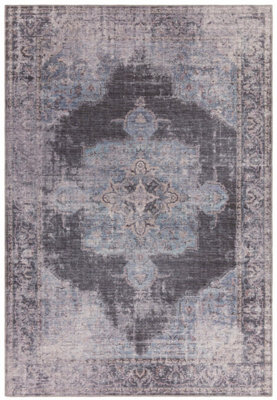 BeddingMill Floral Rug, Persian Rug for LivingRoom, Traditional Dining Room Rug, Easy to Clean Bordered Rug, 0.5mm Traditional Rug