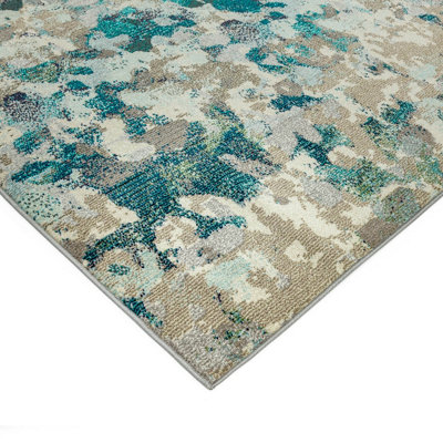 BeddingMill Geometric Rug, Abstract Bedroom, LivingRoom Rug, Stain-Resistant Abstract DiningRoom Rug, 9mm Thickness Modern Rug
