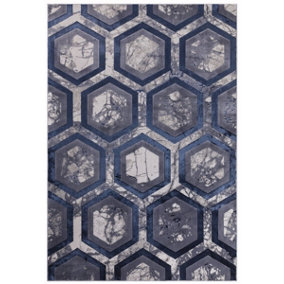 BeddingMill Modern Anti-Shed Rug, Geometric Abstract Rug for Bedroom, LivingRoom, 8mm Thickness Stain-Resistant DiningRoom Rug