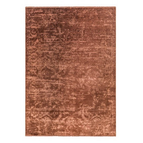 BeddingMill Modern Rug, Abstract Rug for Bedroom, Easy to Clean Modern Rug, Luxurious Rug for DiningRoom, 3mm Rust Abstract Rug