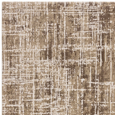 BeddingMill Modern Rug, Abstract Rug for LivingRoom, Luxurious Stain-Resistant Rug for DiningRoom, 11mm Abstract Beige Rug