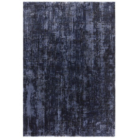BeddingMill Modern Rug, Anti-Shed Abstract Bedroom Livingroom Rug, Luxurious Stain-Resistant Rug for DiningRoom, 11mm Navy Rug