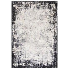 BeddingMill Modern Rug, Anti-Shed Abstract Rug for Bedroom, Luxurious Stain-Resistant Rug for DiningRoom, 11mm Grey Abstract Rug