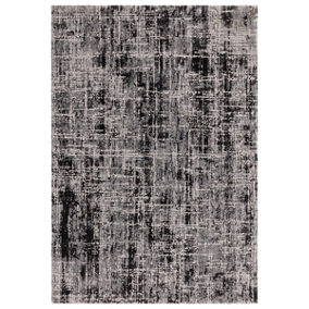 BeddingMill Modern Rug, Anti-Shed Abstract Rug for LivingRoom, Luxurious Stain-Resistant Rug for DiningRoom, 11mm Black Rug