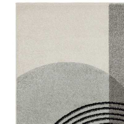 BeddingMill Modern Rug, Funky Bedroom Rug , Stain Resistant Abstract Rug for DiningRoom, Easy to Clean Abstract Rug, 9mm Grey Rug