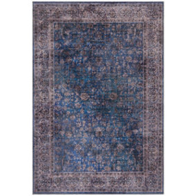 BeddingMill Persian Rug, Floral Bedroom, LivingRoom Rug, Cotton Dining Room Rug, Easy to Clean Bordered Rug, 0.5mm Traditional Rug