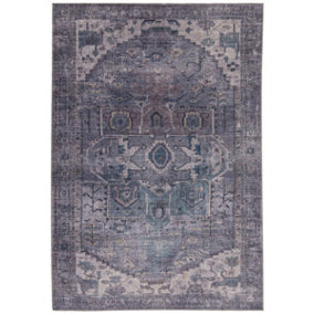 BeddingMill Persian Rug, Floral Rug for Bedroom, Cotton Dining Room Rug, Easy to Clean Bordered Rug, 0.5mm PileTraditional Rug