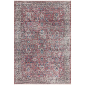 BeddingMill Persian Rug, Floral Rug for LivingRoom, Bordered Dining Room Rug, Easy to Clean Abstract Rug, 0.5mm Traditional Rug