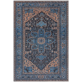 BeddingMill Persian Rug, Floral Rug for LivingRoom, Bordered Dining Room Rug, Easy to Clean Cotton Rug, 0.5mm Traditional Rug