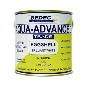 Bedec Aqua Advanced Paint Eggshell - Brilliant White 1 Litre