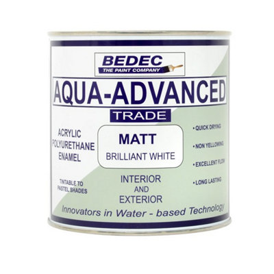 Bedec Aqua Advanced Paint Matt - Brilliant White - 5 Litre