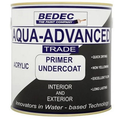 Bedec Aqua Advanced Paint Primer Undercoat - Dark Grey - 2.5 Litre