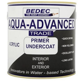 Bedec Aqua Advanced Paint Primer Undercoat - White - 1 Litre