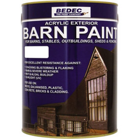 Bedec Barn Paint Satin White - 2.5L