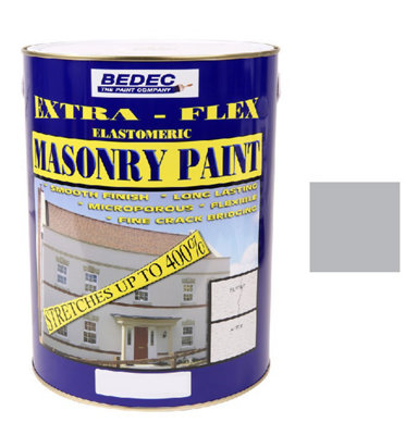 Bedec Extra Flex Masonry Paint 5 Litre Light Grey DIY at B&Q