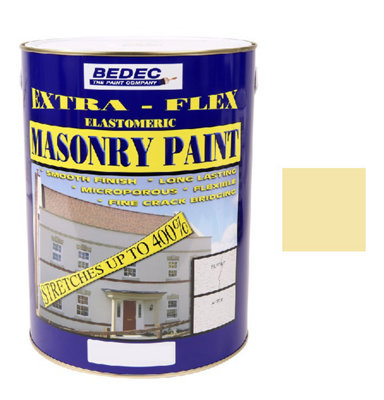 Bedec Extra Flex Masonry Paint - Cream - 5 Litre