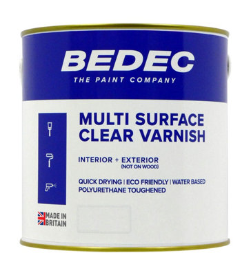 Bedec Multi Surface Clear Varnish - Gloss 2.5 Litre