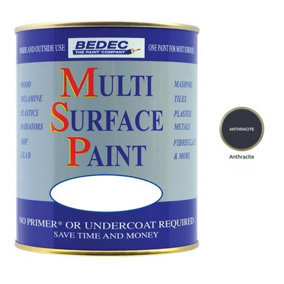 Bedec Multi Surface Paint - Satin - Anthracite - 5 Litre