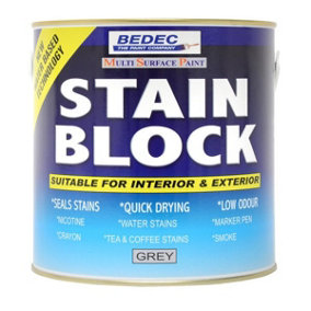 Bedec Stain Block Paint - Translucent Grey 750ml