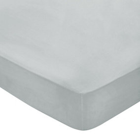 Bedeck of Belfast 300 Thread Count Fitted Sheet Single Silver