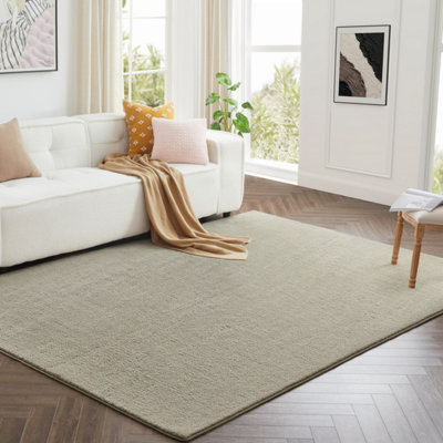 BedLooms Beige Pashmina Rug 120x170cm, Soft Thick Piles, Hypoallergenic ...