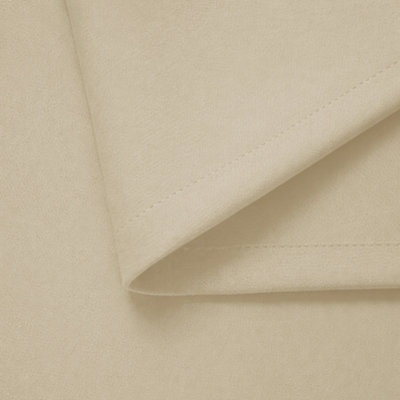 BedLooms Blackout Curtains Thermal Insulated Eyelet Ready Made Ring Top Cream Curtain (Pair) 66 x 72 Inches With Tie Backs