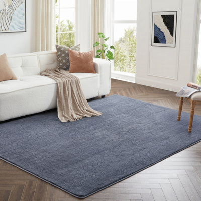 BedLooms Grey Pashmina Rug 120x170cm, Soft Thick Piles, Hypoallergenic ...