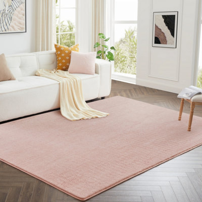 BedLooms Pink Pashmina Rug 120x170cm, Soft Thick Piles, Hypoallergenic ...