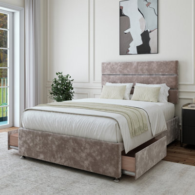 Bedmaster Silver Chenille 2 Drawer Divan Base Single