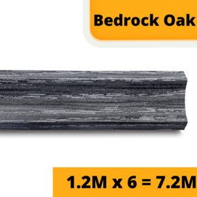 Bedrock Oak Laminate Beading Scotia Edge Trim Dark Grey - 1.2M x 6 Total 7.2 Meters